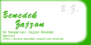 benedek zajzon business card